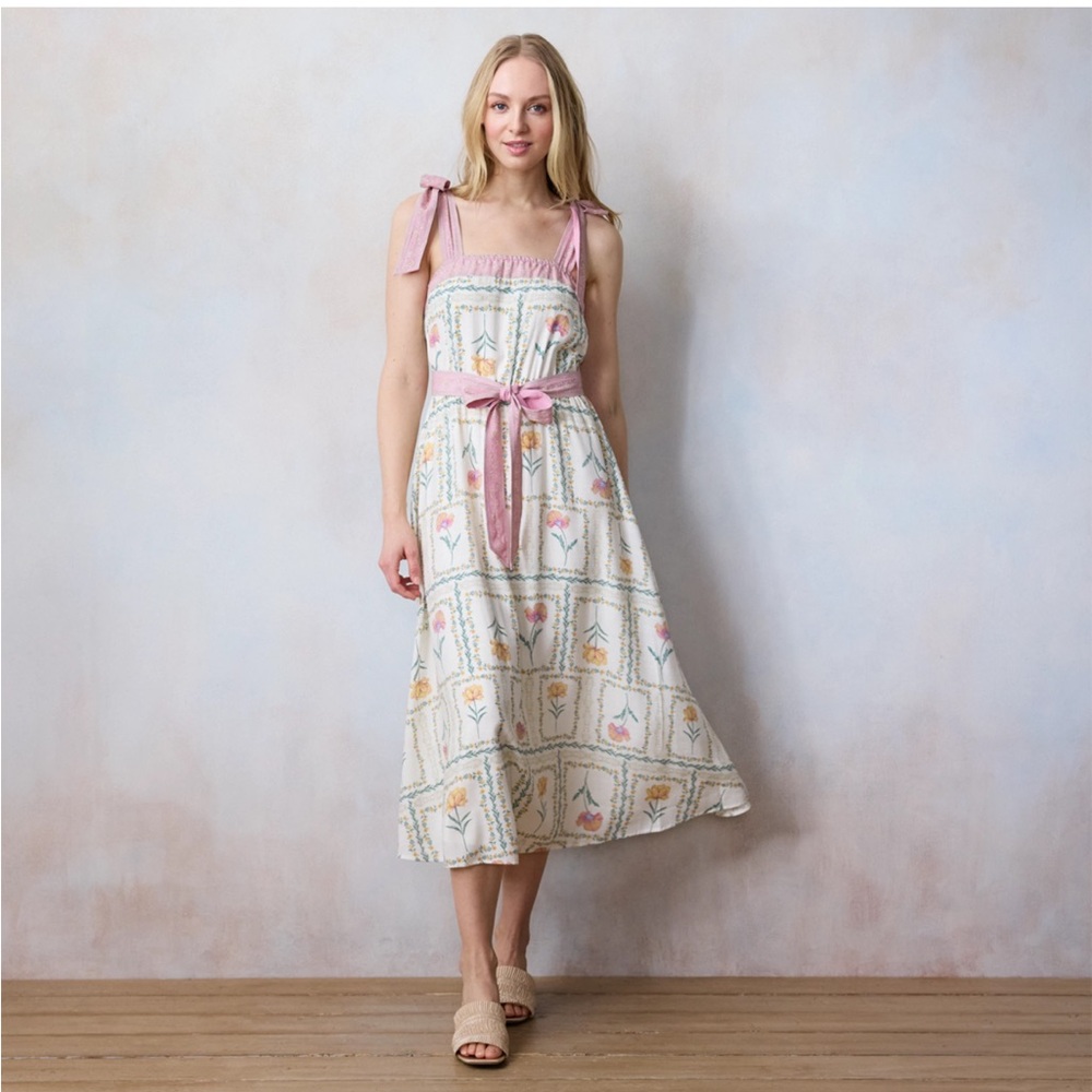Floral Pink and Cream Dress